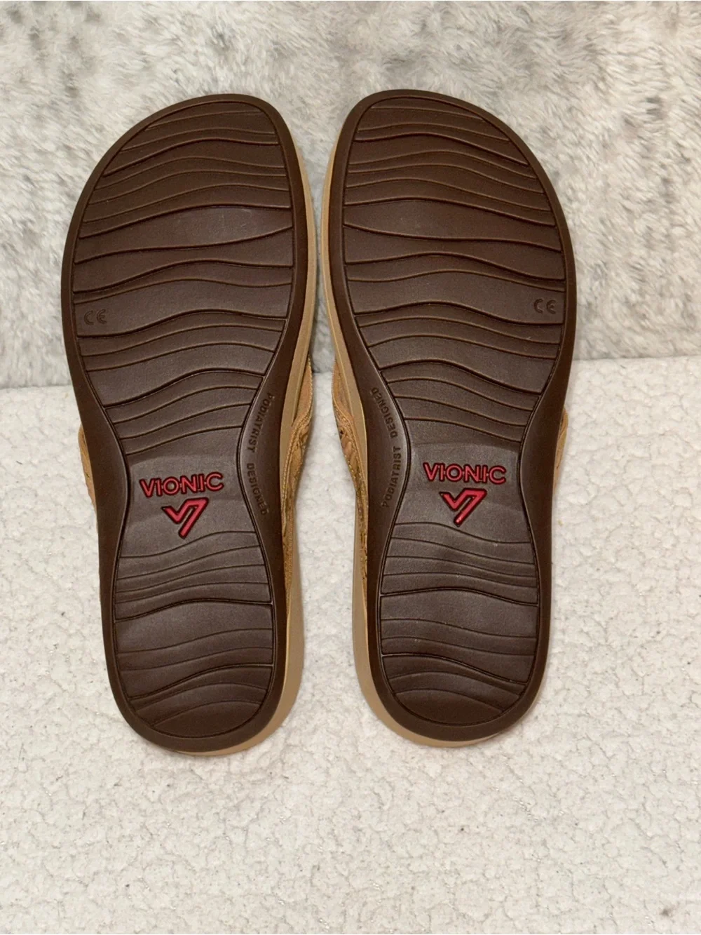 Vionic High Tide Platform Sandals Gold Cork Women Sz 11
